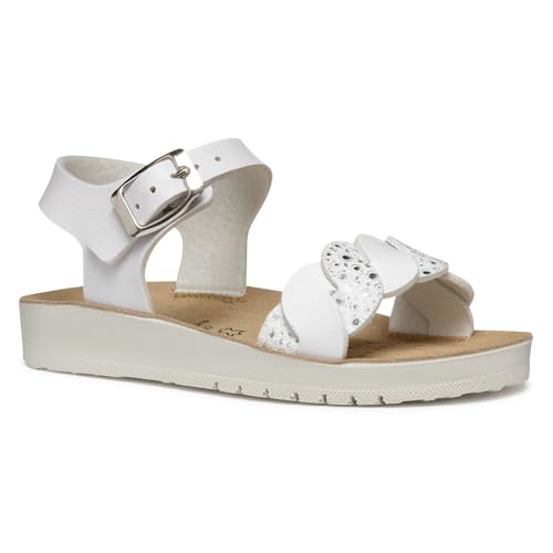 Geox Fille J Sandal Costarei Gi, White 2, 26 EU