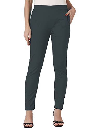 Image of Saundarya Women's Regular Fit Stretchable Cotton Trousers Pants