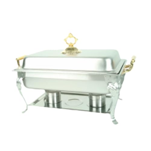 Chafing dish rectangulaire 8L de luxe avec bacs inclus pour maintenir vos grands repas au chaud