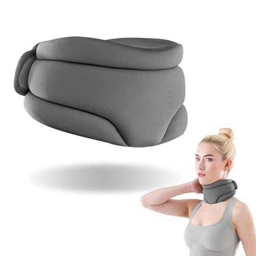 Comforso - 360° Surround Support Neck Brace,Soft Foam Cervical Collar for Sleeping,Detachable Adjustable Neck Collar,Relief Women/Men Neck Pain and Spine Pressure,Universal (Sponge, Grey)