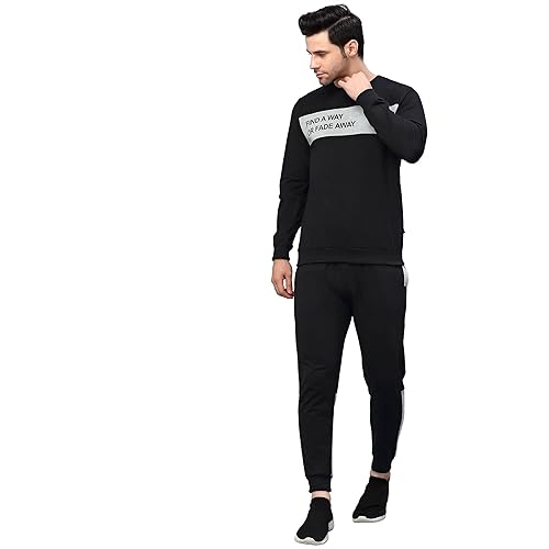 Image of Rigo Round Neck Full Sleeve Terry Track Suit For Men | Regular Fit Plus Sizes Tracksuit for Men's | Co-ord Set For Men
