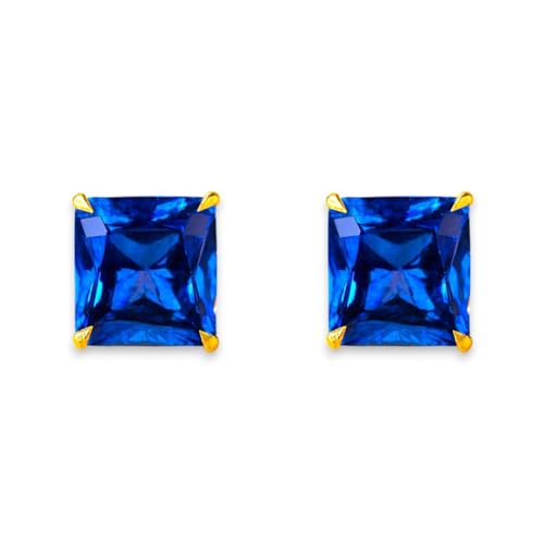 Image of ACCESSHER Gold-Tone Square Contemporary Stud Earrings | Fashion Jewellery, Valentine Gift for Girlfriend | Trendy Earrings for Women and Girls
