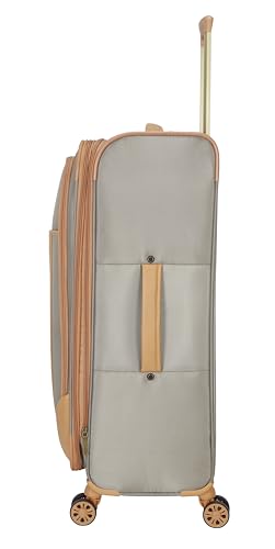 Image of Dockers Seahorse Softside Expandable 8-Wheel Spinner Travel Checked Luggage, 28-Inch, New British Khaki