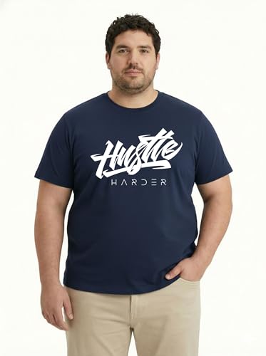 Image of Toodlegram Men Plus Size Printed T-Shirt | Round Neck Half Sleeves | Regular Fit Big & Tall | Pure Cotton Casual Summer Wear T-Shirt for Men