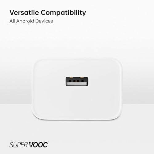 Image of 33W Superfast Charger Combo | Adapter + Cable | Compatible with Oppo F19 Pro+, F21 Pro, Reno 6, Reno 7, Reno 8, A74, A96 | Supports VOOC, SuperVOOC Fast Charging