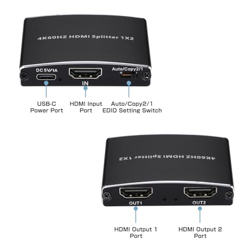 Divisor HDMI 2.0b 4K 60Hz con soporte HDR de 18 Gbps para duplicar pantalla de PS5 7