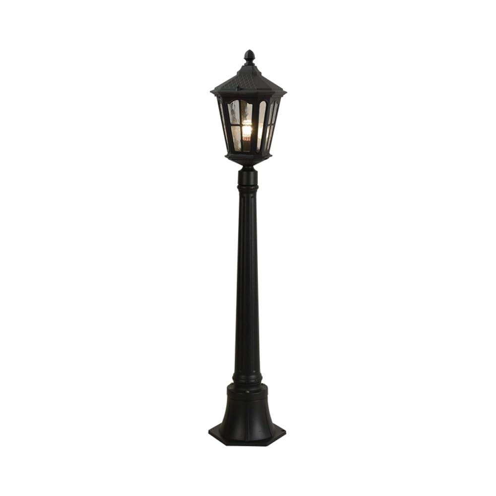 GTHTUHFD Industrial Post Lamp, Black Pole Lighting With Water Ripple Glass, European Retro Street Light For Porch Patio Garden,H:43.3inch/110cm