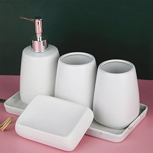 Set d'accessoires de salle de bain nordique en céramique avec distributeur de savon