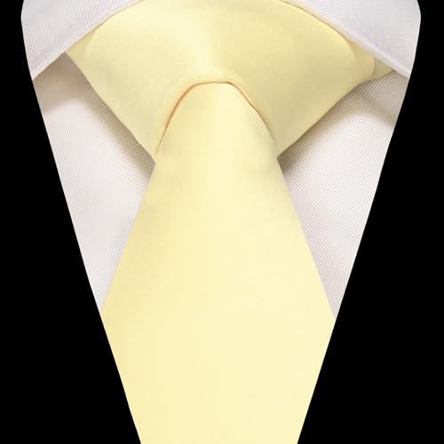 Image of RBOCOTT Solid Color Tie and Pocket Square Hankerchief with Lapel Pin Set for Men