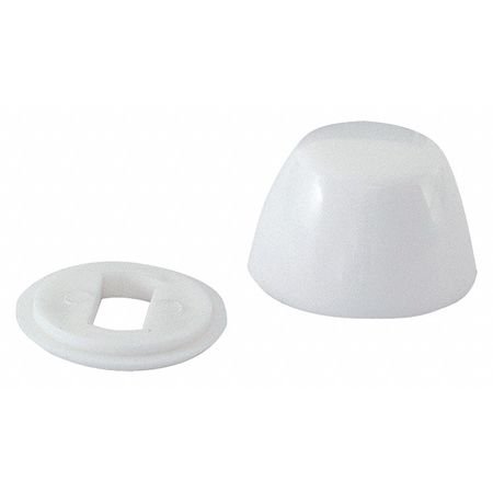 Toilet Bowl Bolt Cap, Plastic, White, PK100