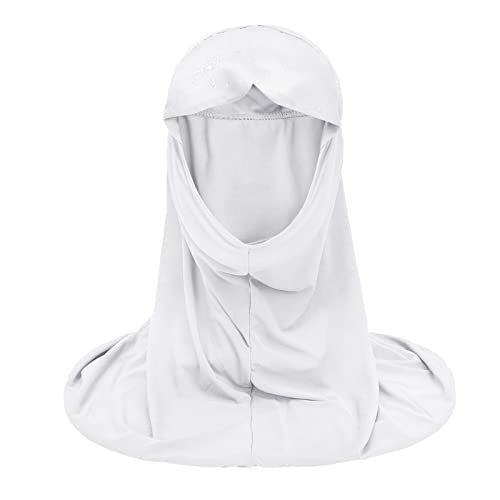 Clobeau Girls Muslim Hijab Children Hijab Scarf Headscarf Wrap Islamic Shawl Turban Islamic Head Scarf for 2-7 Years2