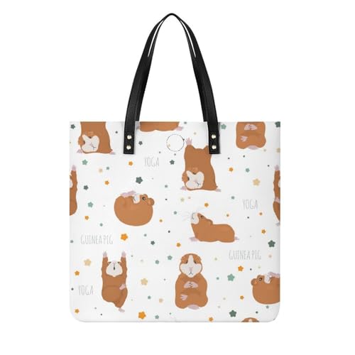 Grand tote bag Cochon d'inde à pois grand volume avec anses renforcées