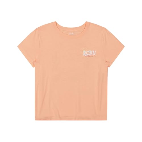 Image of Roxy Girls' Short Sleeve Boyfriend Fit Logo Tee, Crew Neck Graphic T-Shirt, Soft & Comfortable
