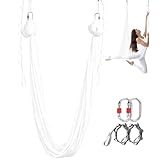 Aerial Yoga Swing | Professional with Accessories | Door Mount Yoga Aerial Silks | for Beginner Adults Women Outdoor Indoor Living Room Yard Home Gym Exercise