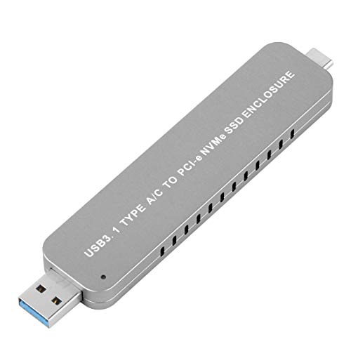 Carcasa externa USB3.1 Type-A+C para SSD M.2 NVME miniatura 1