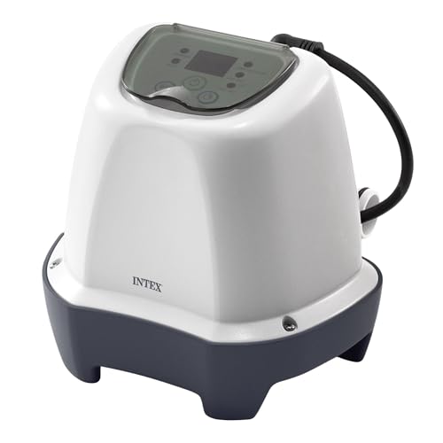 INTEX Krystal Clear Saltwater Pool Chlorine System for Above Ground Pools up to 2,200 Gallons, Pool Cleaner with Automatic Timer and Self Cleaning