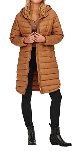 ONLY Damen Longline Steppjacke Leicht Wattierter Übergangsmantel Langer...