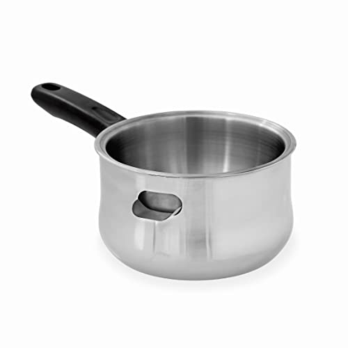 Lacor - 62600 - Cazo Baño María, Cazo Acero Inoxidable 18/10, Mango Termorresistente, Abertura lateral para el Agua,...