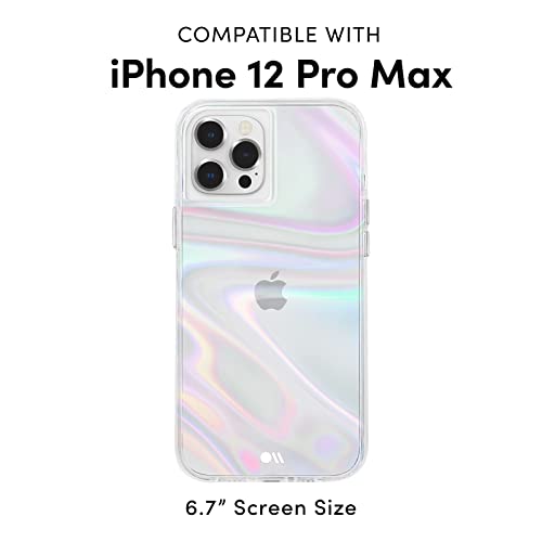 Case-Mate Soap Bubble iPhone 12 Pro Max Case [10ft Drop Protection] [Wireless Charging] Luxury Phone Case for iPhone 12 Pro Max - Iridescent Swirl Effect, Anti-Scratch, Shockproof, Slim - Iridescent