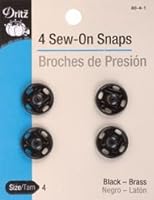 Algopix Similar Product 10 - Dritz Black Sew On Snaps Size 4 4Pkg