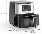 Friteuse à air Cuisinart, four à friteuse de 6 Qt en acier inoxydable, pièces de cuisine lavables au lave-vaisselle avec 5 préréglages : rôtir, cuire, griller, friteuse à air et maintenir au chaud, friteuse électrique rapide et facile (AIR-200C)