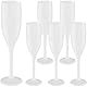 WELLGRO Sektgläser Set 150 ml Kunststoff weiß bruchsicher BPA-frei Mehrweg Champagnergläser Sektkelche Stielglas, Stückzahl:6 Stück