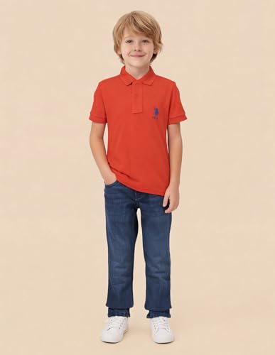Image of U.S. Polo ASSN. Kids Polo T Shirt for Boys - 100% Cotton, Embroidered Logo, Kids Polo T Shirt for Boys