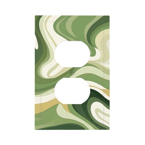 Placa de pared dúplex con espirales onduladas abstractas, placa de pared decorativa de mármol bohemio, fácil de instalar, cubierta de salida para hogar, oficina, cocina, apartamento