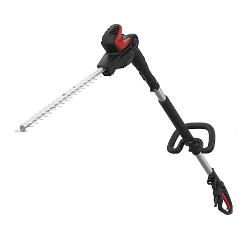 Güde GTHS 530-500 Teleskop Heckenschere - 230 Volt, 500 Watt Motorleistung, 45 Zentimeter Schnittlänge, 1,8 Zentimeter Schnittstärke, schwenkbarer Schneidkopf, Gesamtlänge bis 2,6 Meter, Schnellstopp