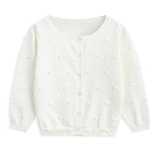 Curipeer Toddler Girl Sweater Cardigans Baby Long Sleeve Button Closure Open Front Knit Outfits