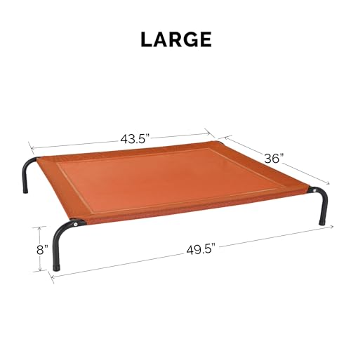 Image of FurHaven Elevated Pet Cots - Cooling & Breathable Nylon Mesh Hammock for Large Dogs /Easy-to-Assemble / / Durable and Reinforced /Perfect for Rest & Relaxation Outdoors - Terracotta Red, Large
