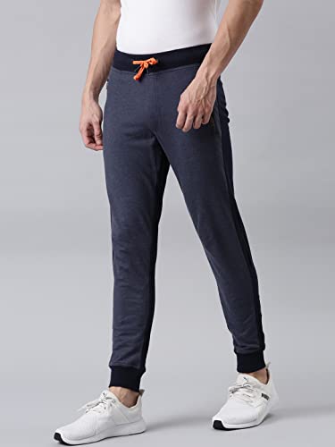 Image of F A S O Men's Super Combed Cotton Joggers | Color Block Design | Comfort Fit | Drawstring | Casual, Gym & Lounge Wear