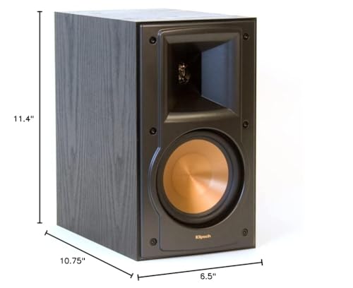 Klipsch RB-51 II Bookshelf Speaker Pair in Black with 5.25-inch woofers and 1-inch LTS Tweeter