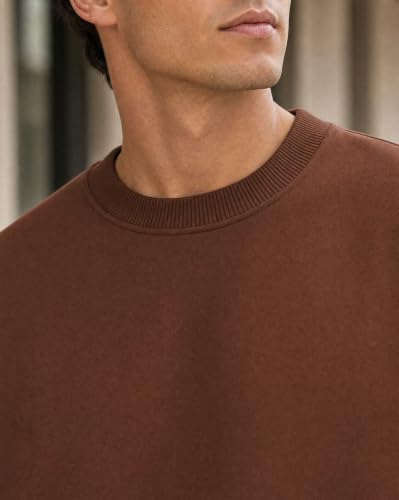 Image of Nobero Oversized Sweatshirts for Man Stylish Crew Neck | 280 GSM Rich Cotton Fleece Solid Oversized Fit Full Sleeve Sweatshirt for Men | Stylish Casual Wear Winter Sweatshirt for Men