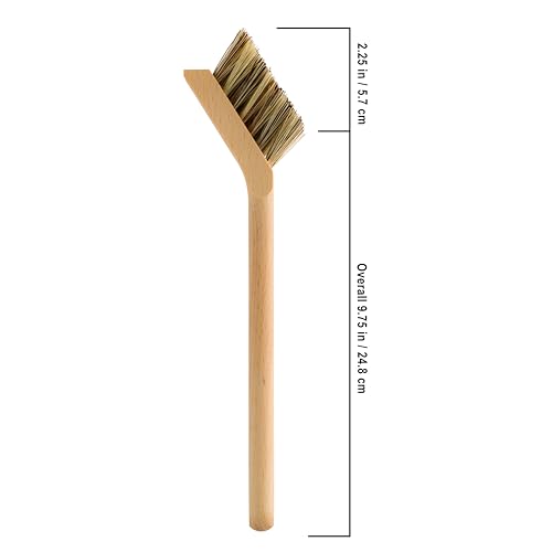 Image of Redecker Dish Brush, Union Fiber, Curved with Scraping Edge - Heavy Duty Wooden Scrub Brush, Made in Germany