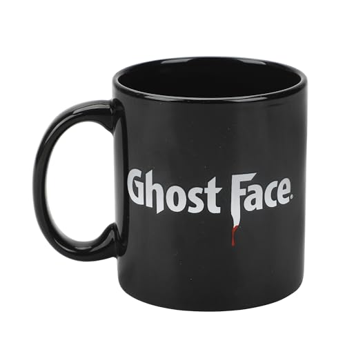 Taza de cerámica negra 20 oz con diseño Ghostface
