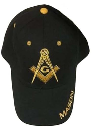 Trade Winds Freemason Black Embroidered Adjustable Hat Mason Masonic Lodge Baseball Cap