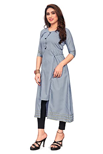 Image of Leriya Fashion Designer Slub Cotton Fully Stitched AnarklaiKurti for Women & Girls on Jeans Palazzo or Skirt