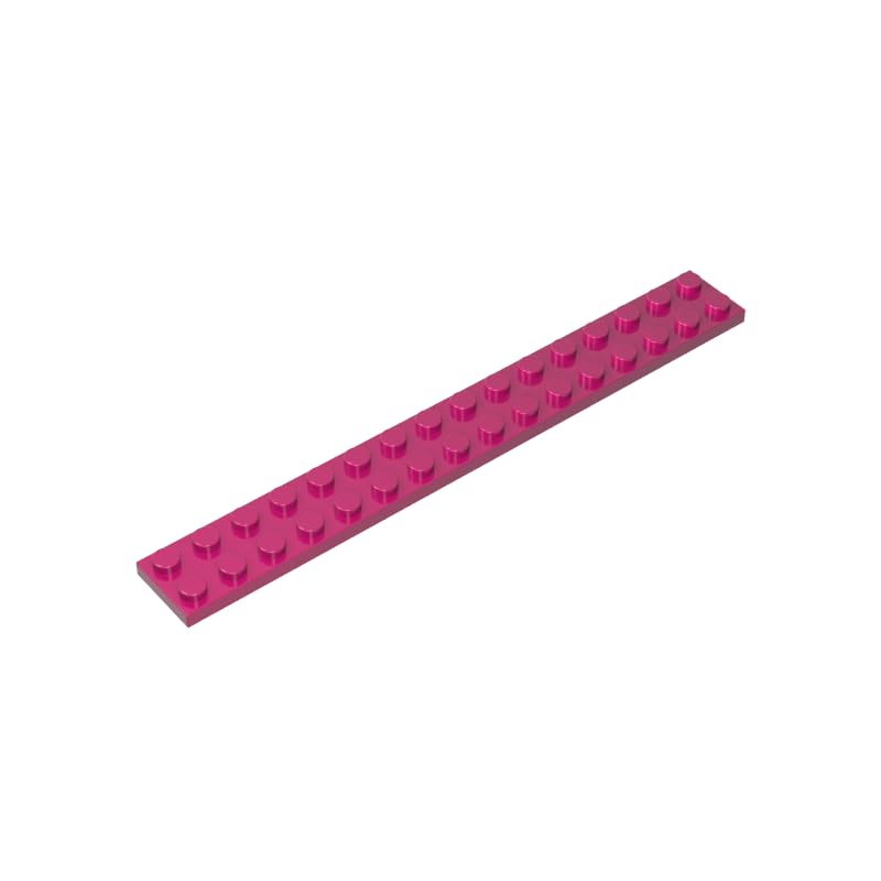 4282 Foundation Plate Plate 2x16 10 Pieces GDS-517 Compatible with Lego Building Blocks Color:Magenta โ image 1