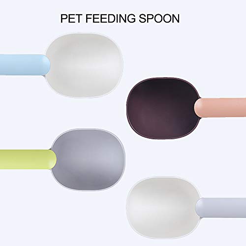 Kincown [Long Handle with Clip Dog Food Scoop-Cat Food Scoop-Dog Food Measuring Scoop-Pet Food Scoop -1 Cup Measuring Scoop (Blue)