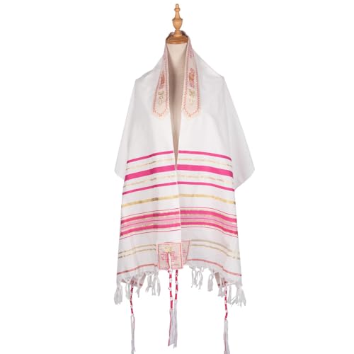 Premium Kosher Tallit for Yom Kippur - Hand-Embroidered Jewish Prayer Shawl with Tzitzit, Traditional Men's/Women's Religious Attire for Holy Days2