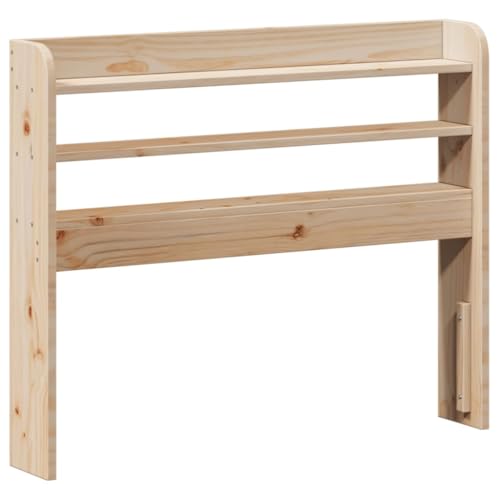 vidaXL Kopfteil, Bettkopfteil mit Ablagen, Freistehend Betthaupt für Holzbett Einzelbett, Holzkopfteil Bettzubehör Schlafzimmer, 75cm Massivholz Kiefer