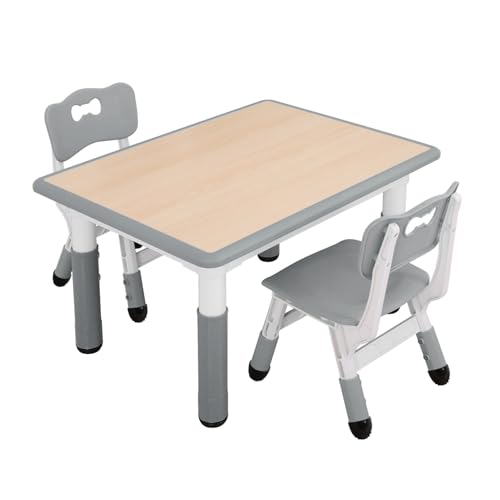 UNICOO Kids Table and Chairs Set Height Adjustable Toddler Table and Chairs Set Easy to Wipe Arts Crafts Table Suitable for Ages 2 10 Childrens Table and Chair Set BY 60 MGY