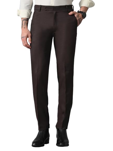 Men Slim Fit Formal Trouser | Polyester Fabric | Solid Office Pants for Men-picture-48
