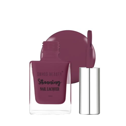 SWISS BEAUTY Stunning Matte Finish Nail Lacquer | Chip Resistant, Quick Drying Nail Paint | Highly Pigmented With High Shine Nail Polish | Shade - Winery, 10ml