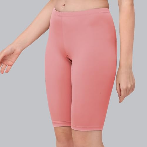Image of SOIE Women's Mid Rise Soft Polyamide Spandex Knee Length Cycling Shorts