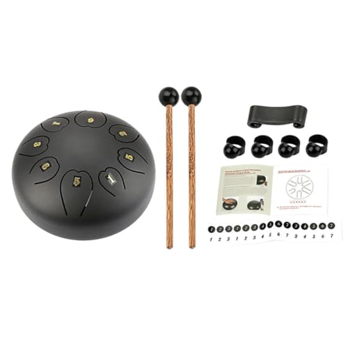 Alasum Tambor de Lengüeta Metal Portable Negro Kit XB06