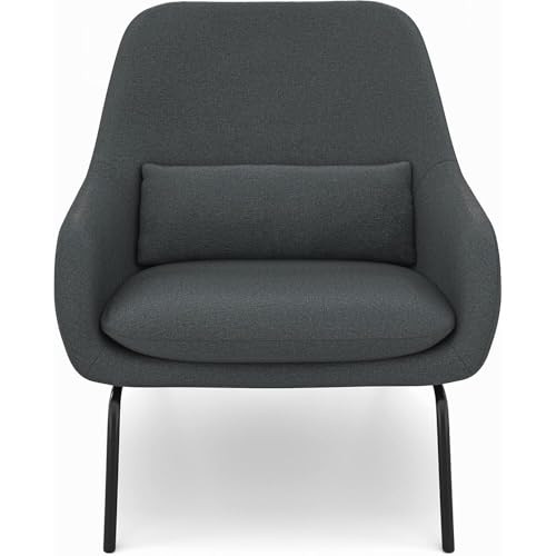 Sillón Moderno Gris Acero en Lino miniatura 2