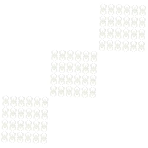 Abaodam 3sets Spider Shape Ring Halloween Plastic Ring for Teens Adults No Smell Party Accessory 144pcs*3 Random Color