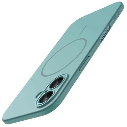 JETech Magnetische Dünn Hülle für iPhone 16 6 1 Zoll Kompatibel mit MagSafe Vollständig Kameraschutz Ultra Slim Leicht Matt Finish Minimalistische Handyhülle (Blaugrün)